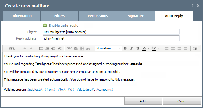 Create Edit Mailbox Email Teamwox Help