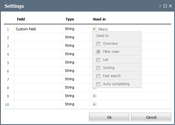 Custom fields